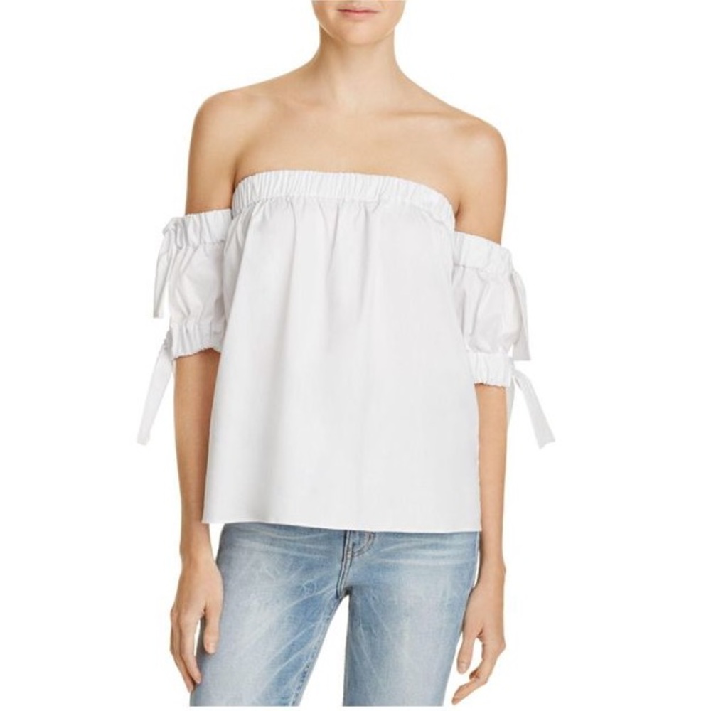 NWT Milly Off the Shoulder Bow Top